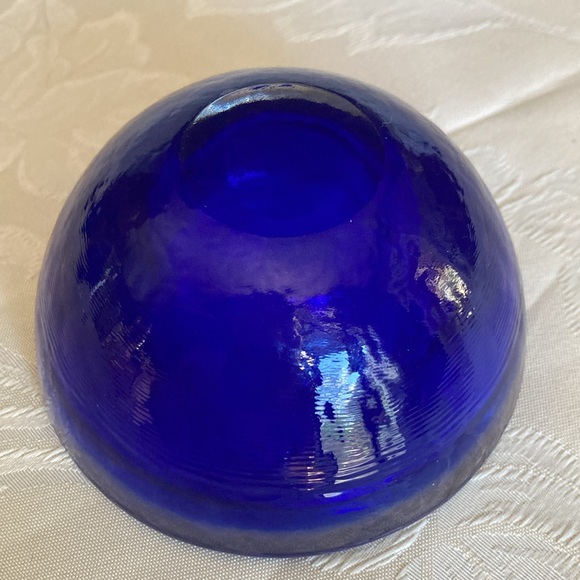 COBALT BLUE GLASS, lot of vase & 2 votive candle holders, sz in pics. $49 - Picture 13 of 13